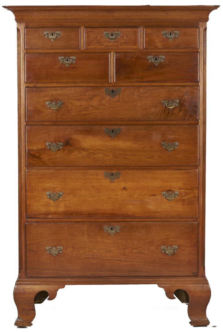 Lot 262: Chester Co. Pennsylvania High Chest w/ Inlaid Birds, Illustrated