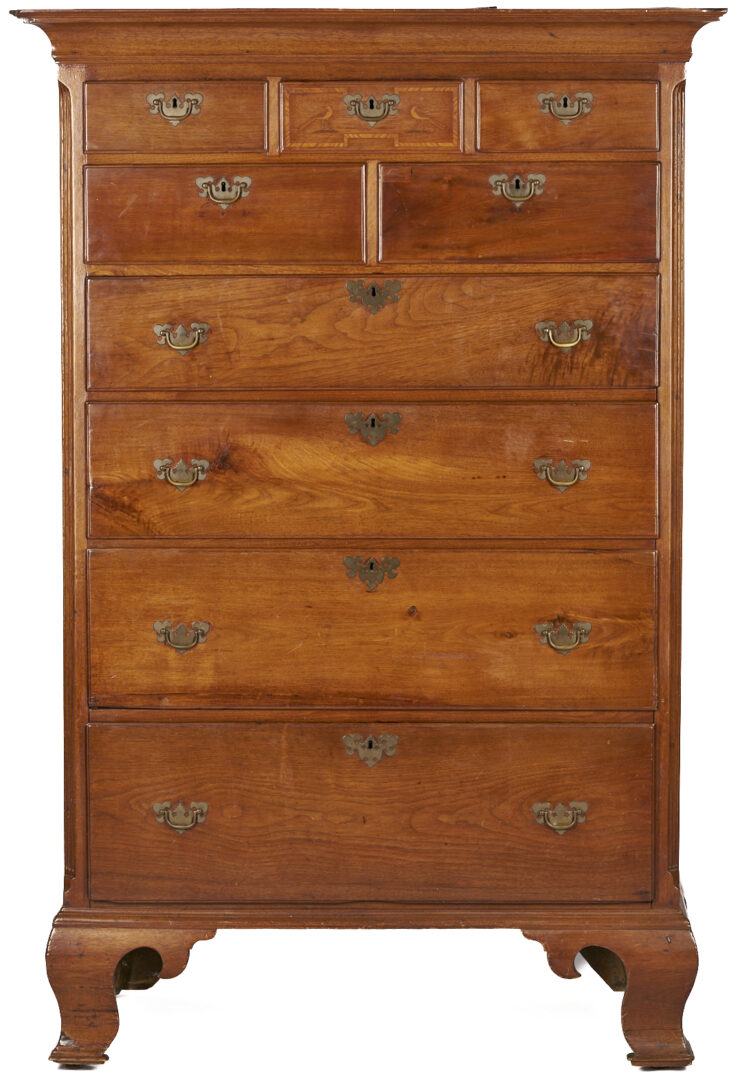 Lot 262: Chester Co. Pennsylvania High Chest w/ Inlaid Birds, Illustrated