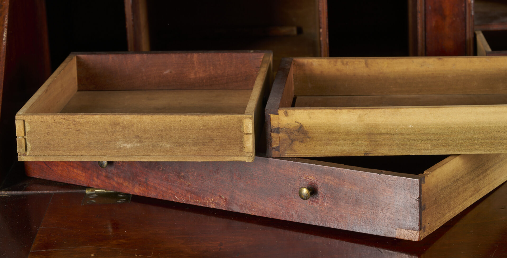 Lot 263: Signed 18th Century American Mahogany Chippendale Desk, ex-Ebenezer Hill