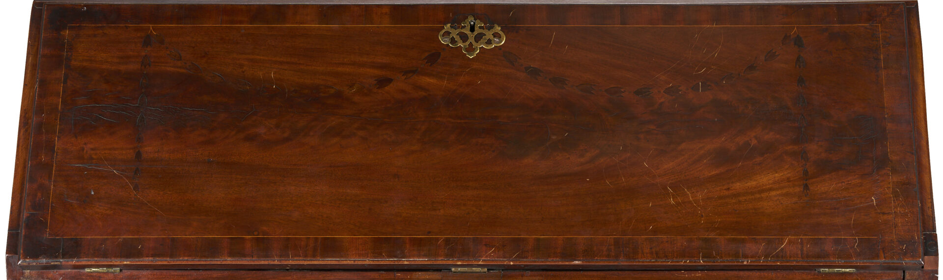 Lot 263: Signed 18th Century American Mahogany Chippendale Desk, ex-Ebenezer Hill