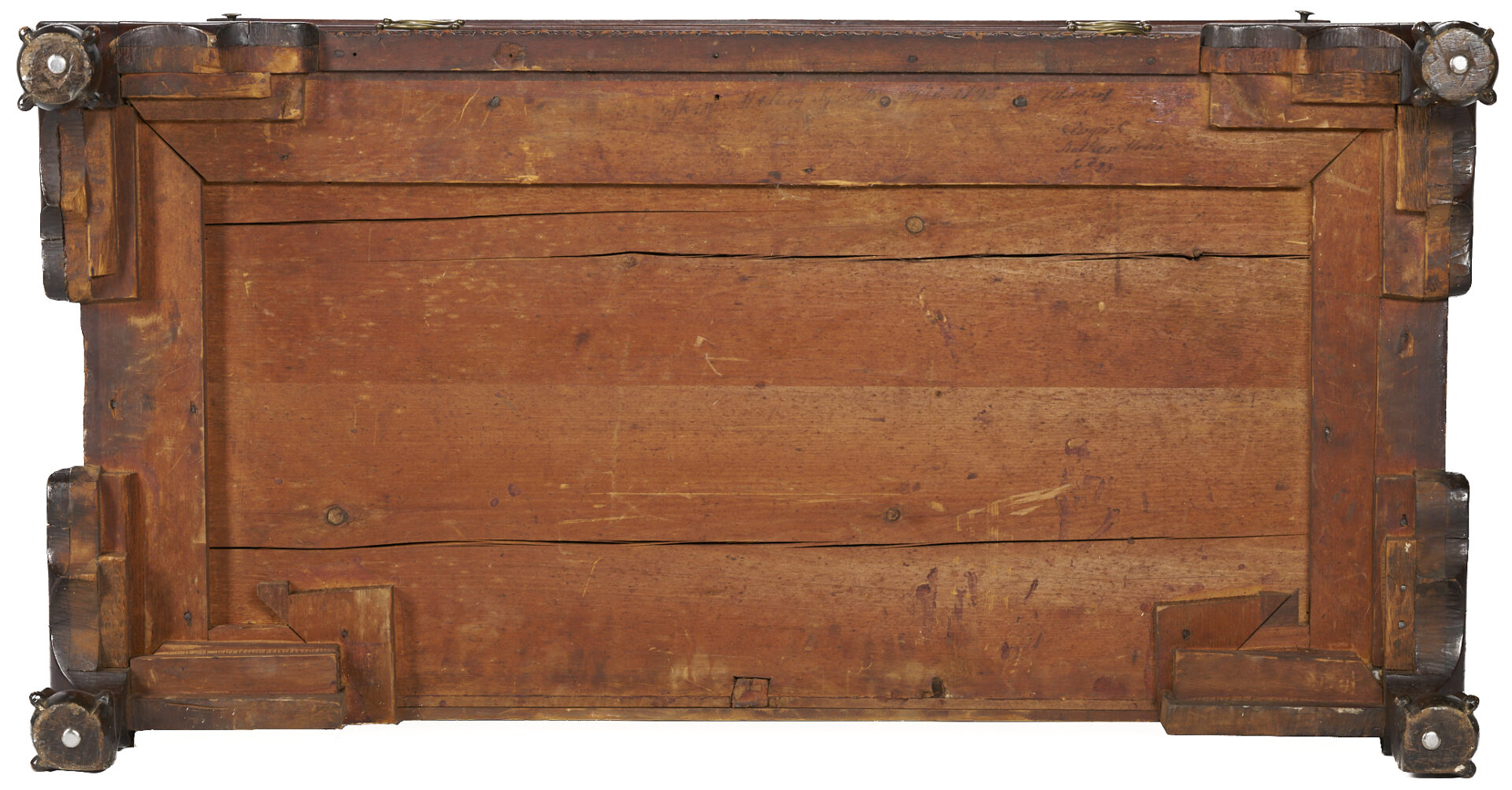 Lot 263: Signed 18th Century American Mahogany Chippendale Desk, ex-Ebenezer Hill