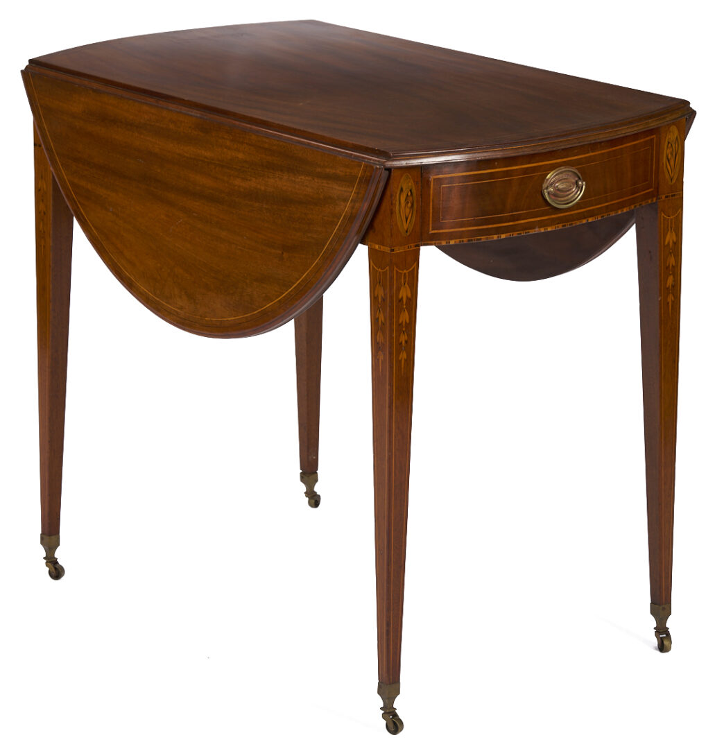 Lot 265: Federal Inlaid Pembroke table, poss. Baltimore