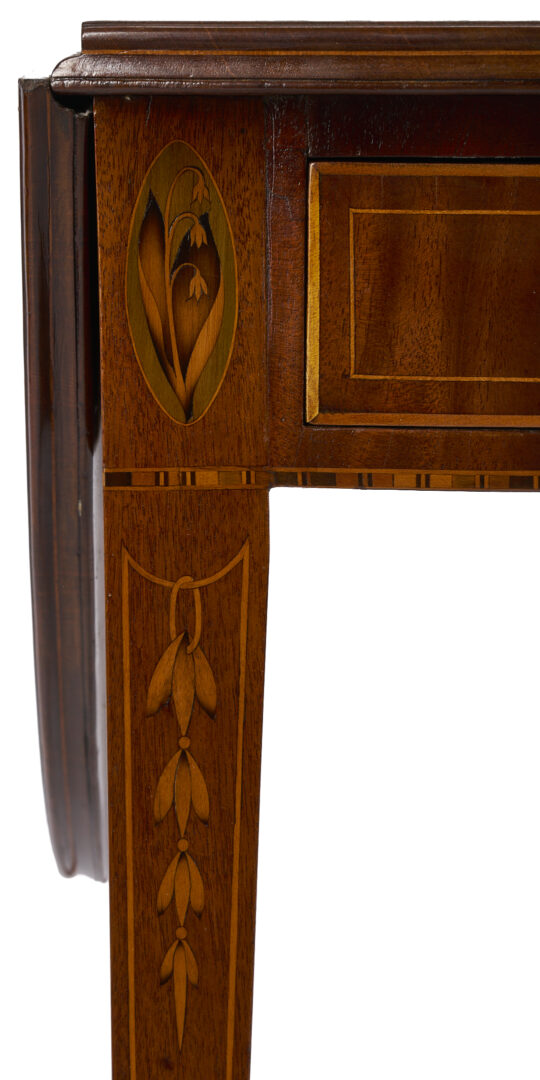 Lot 265: Federal Inlaid Pembroke table, poss. Baltimore