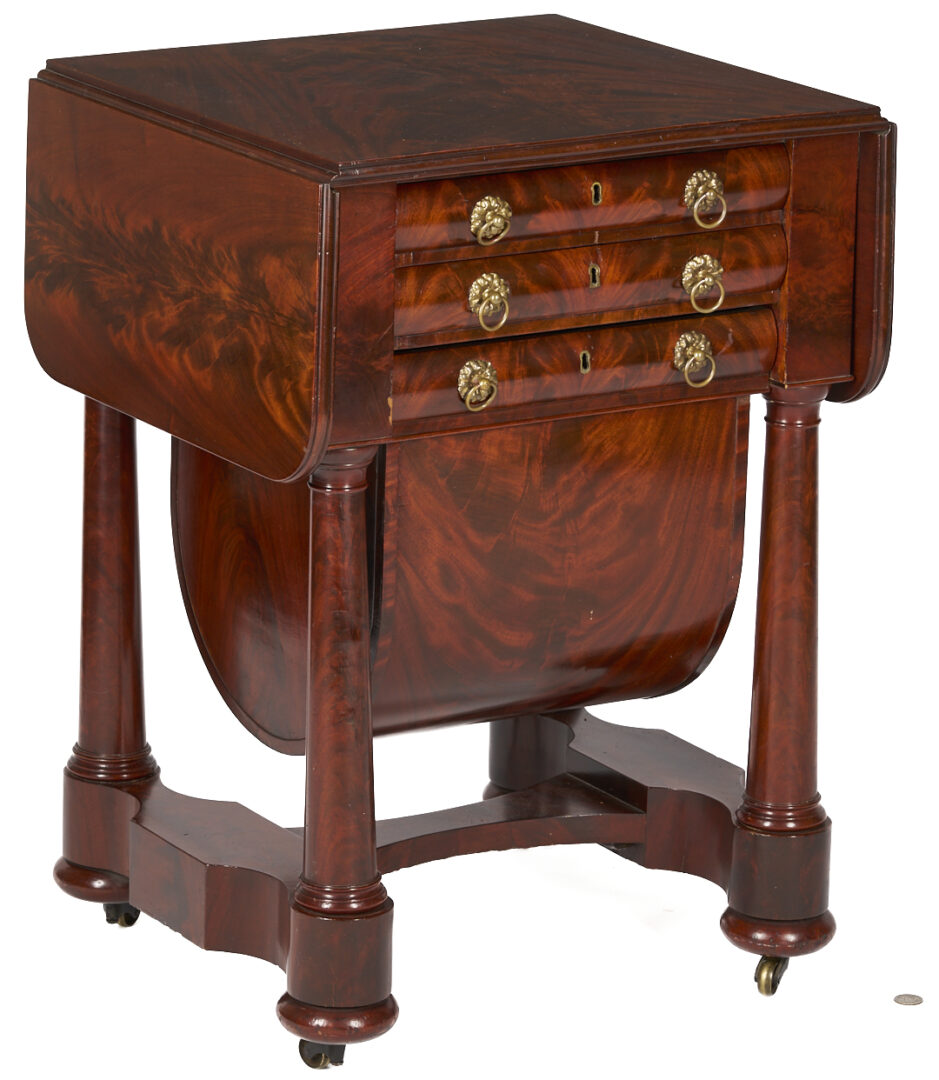 Lot 269: American Mahogany Classical Sewing Table