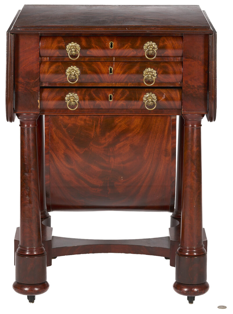 Lot 269: American Mahogany Classical Sewing Table