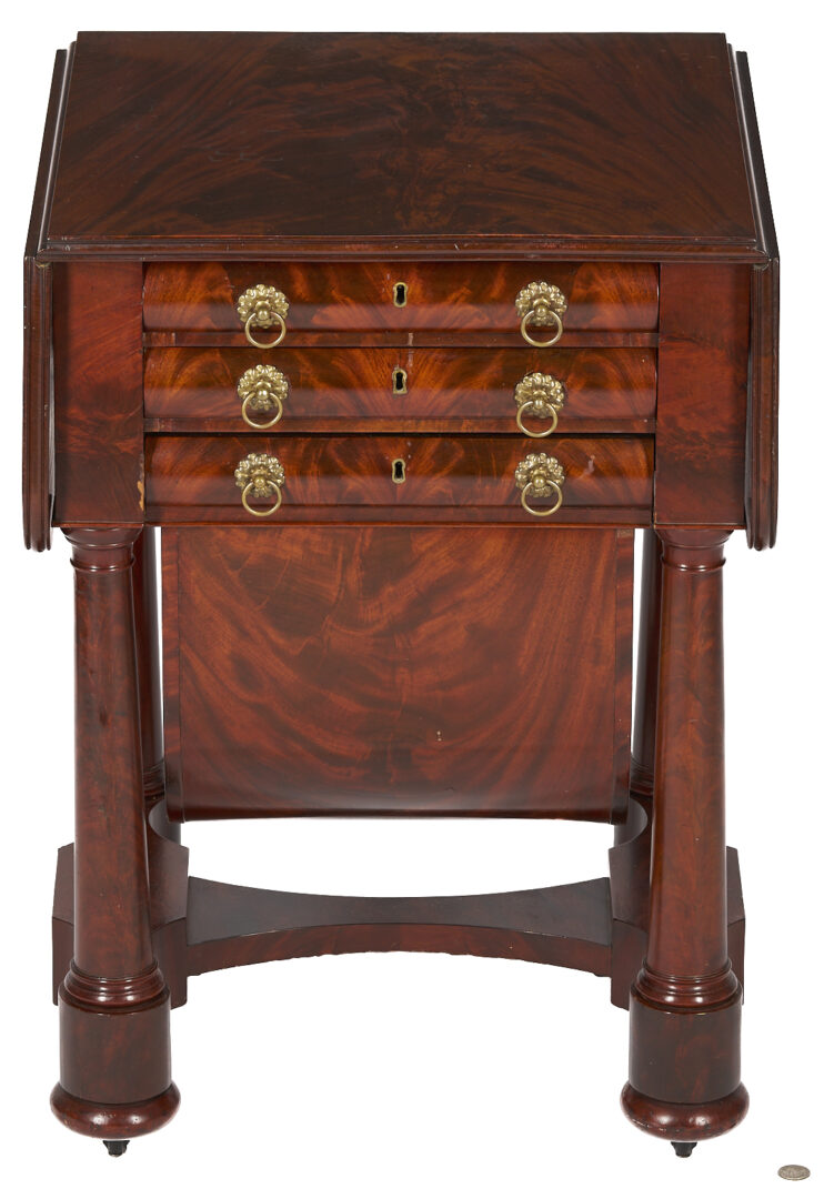 Lot 269: American Mahogany Classical Sewing Table