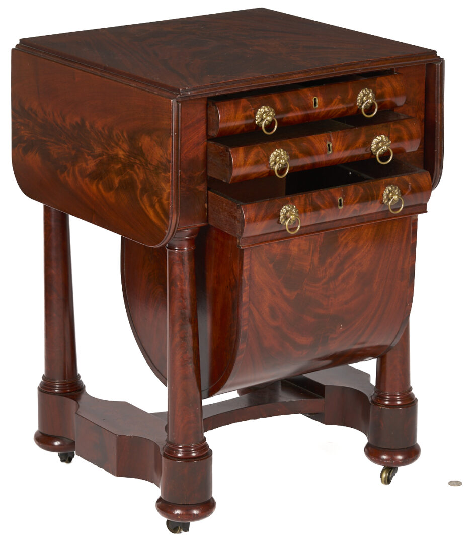 Lot 269: American Mahogany Classical Sewing Table