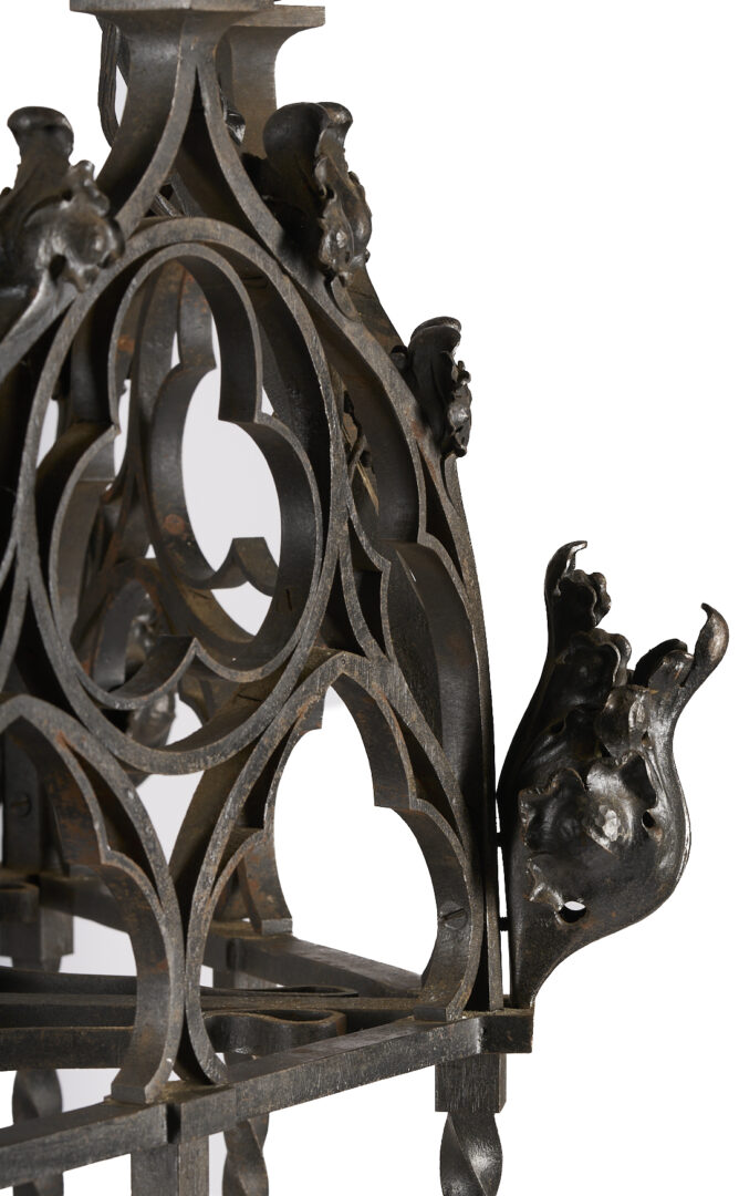 Lot 282: Large Continental Wrought Iron Chandelier