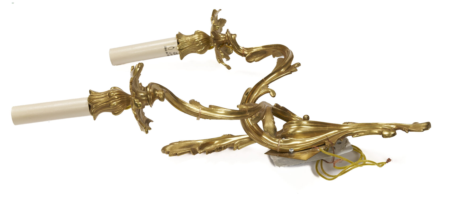 Lot 284: 2 Pairs Rococo-style Gilt Bronze Sconces