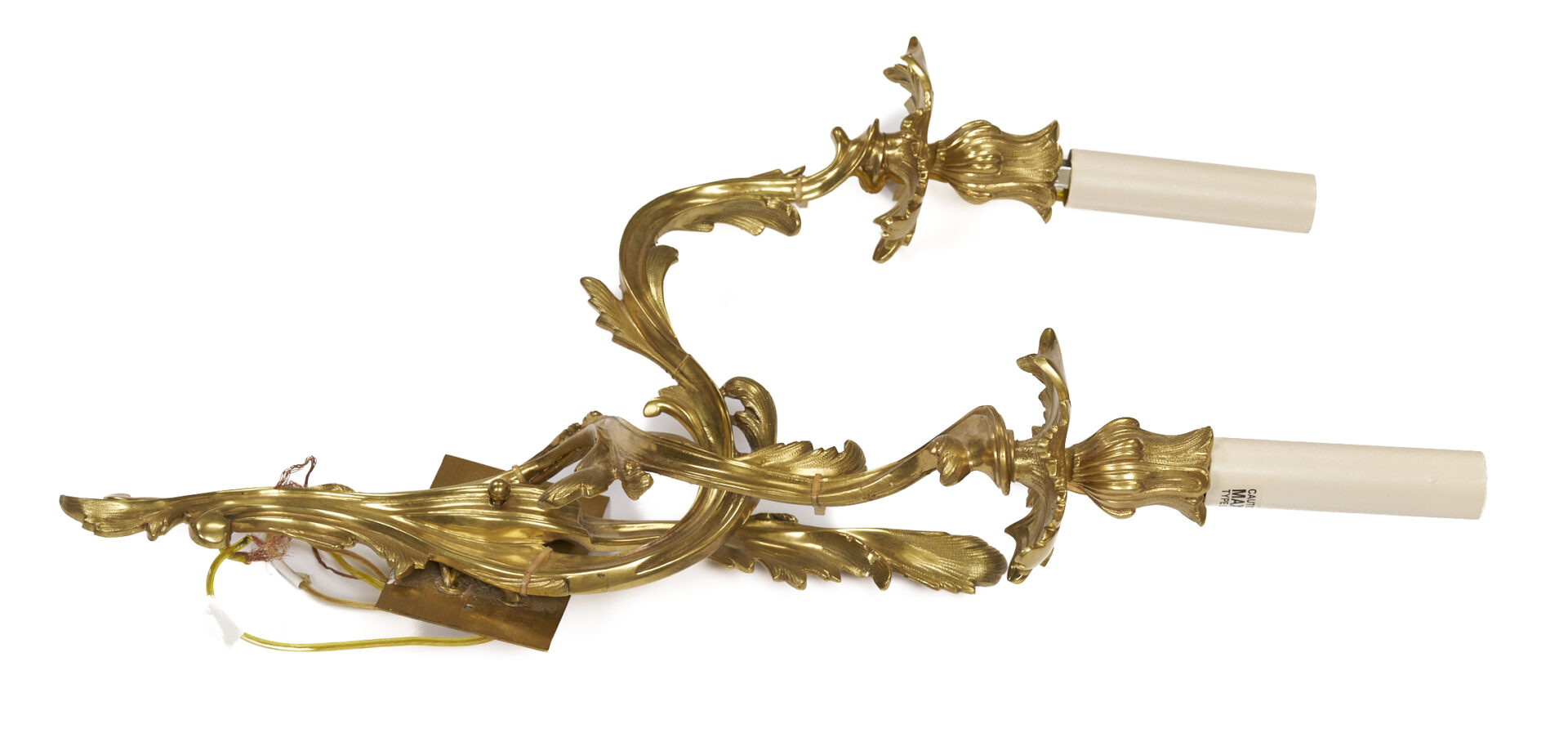 Lot 284: 2 Pairs Rococo-style Gilt Bronze Sconces