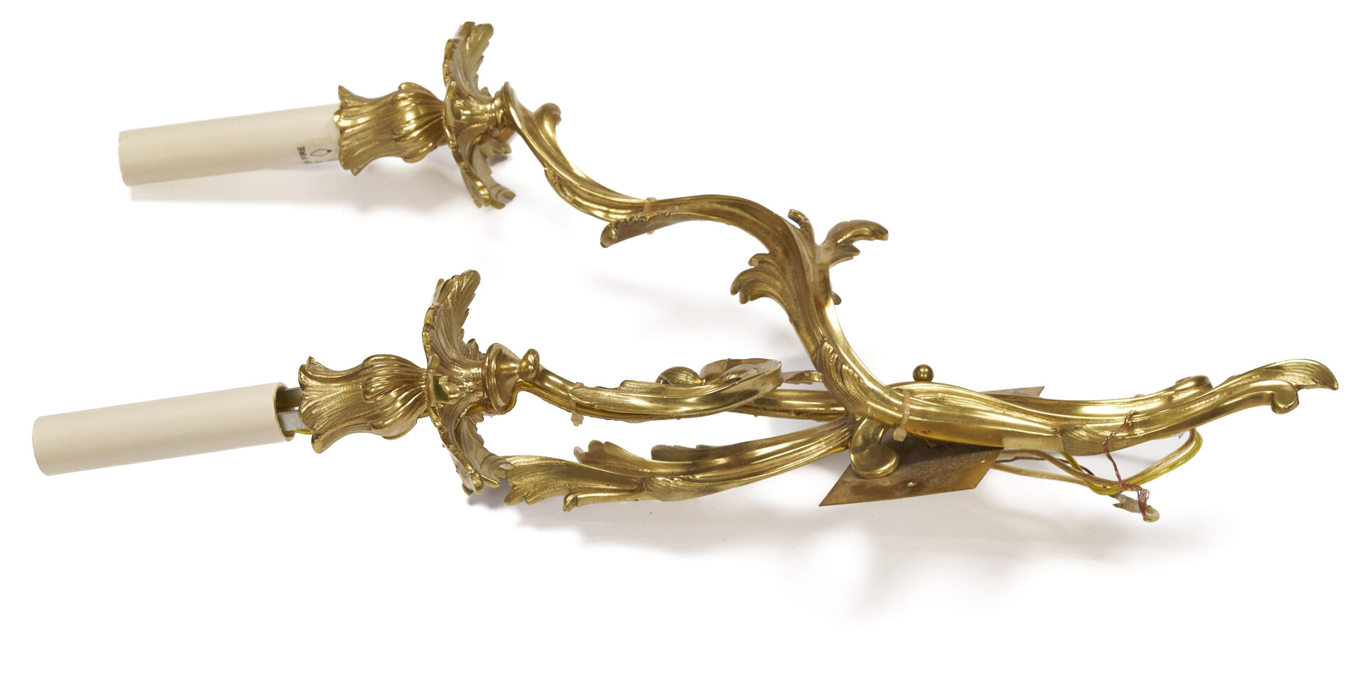 Lot 284: 2 Pairs Rococo-style Gilt Bronze Sconces