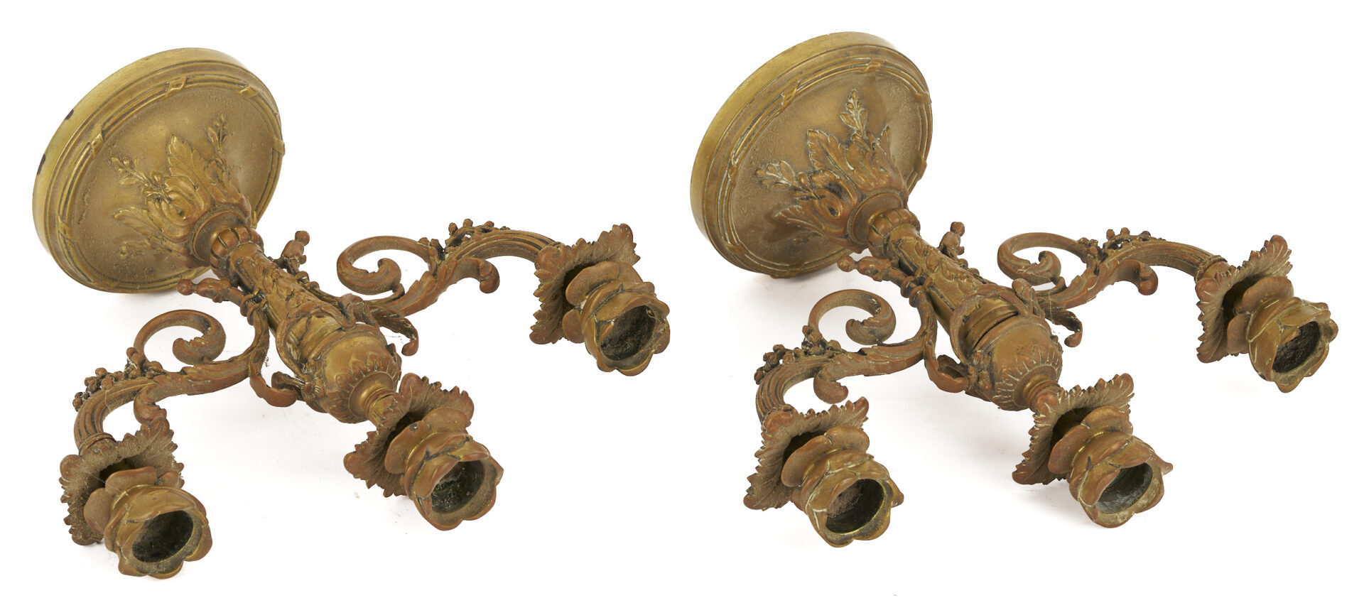 Lot 289: Classical Bronze Bowl, 19th c. plus Candelabra