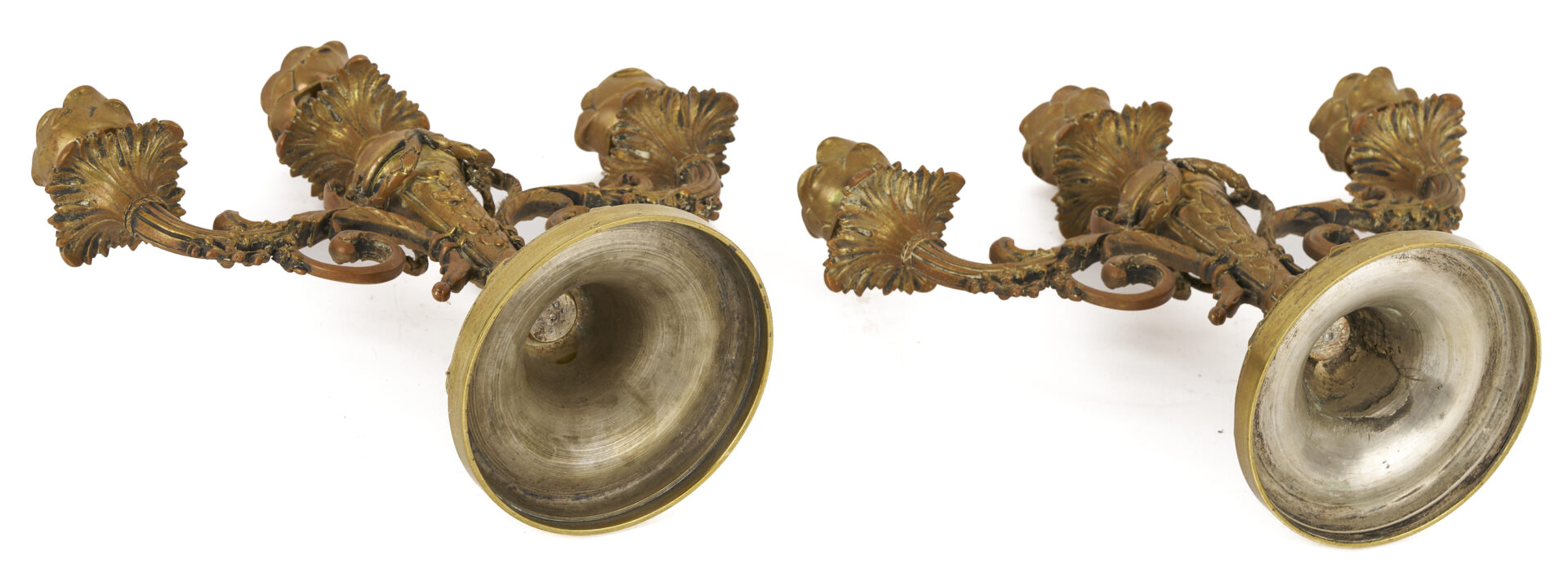 Lot 289: Classical Bronze Bowl, 19th c. plus Candelabra