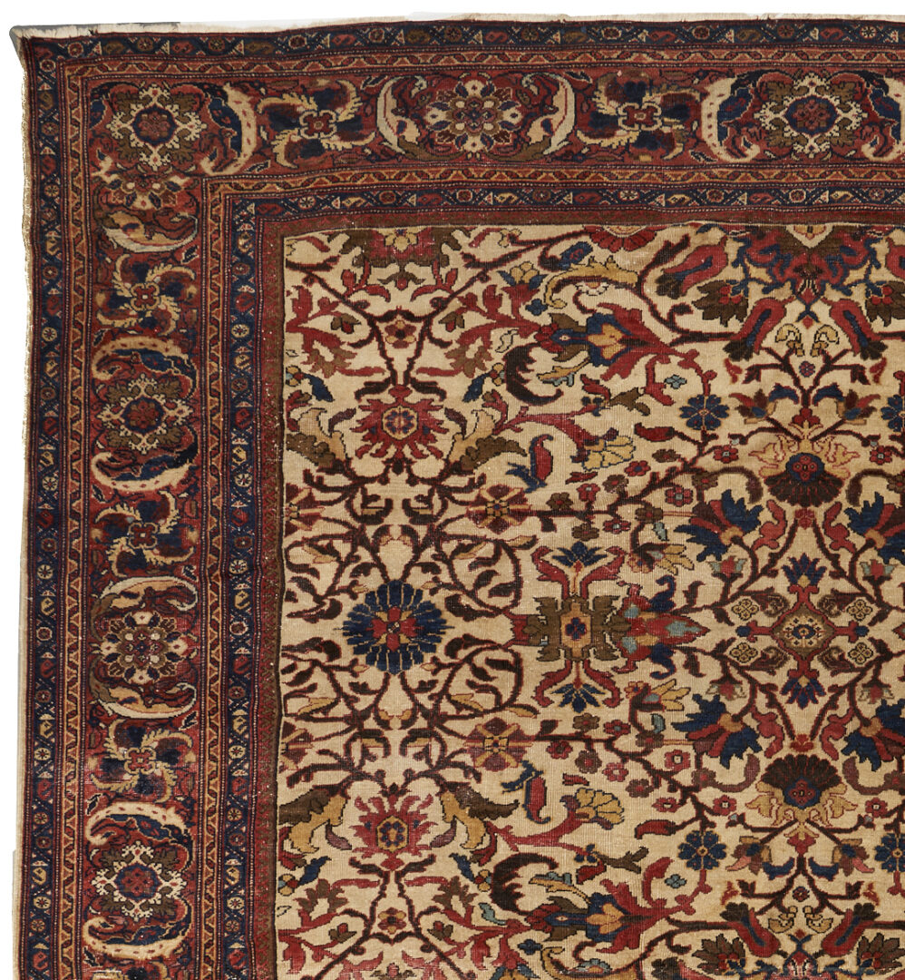 Lot 293: Persian Farahan Sarouk or Mashad Carpet, 12.5 ft x 11.5 ft