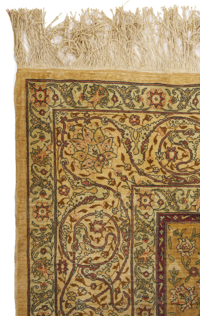 Lot 295: Antique Persian Silk Prayer Rug w/ Arabic Script