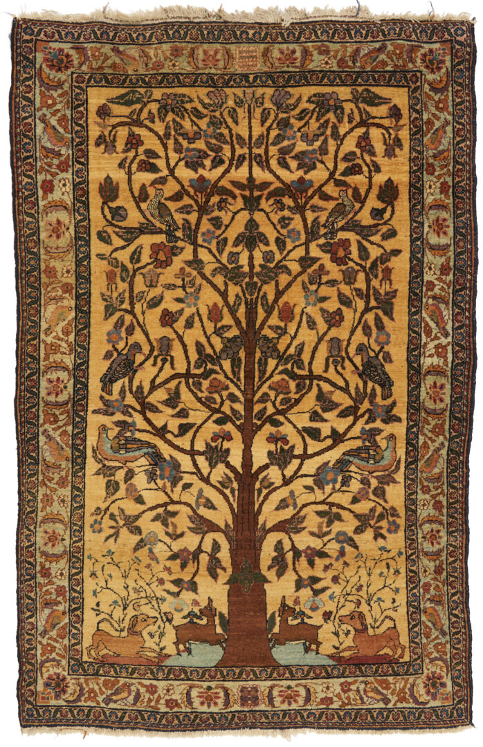 Lot 297: Persian Pictorial Tree of Life Rug