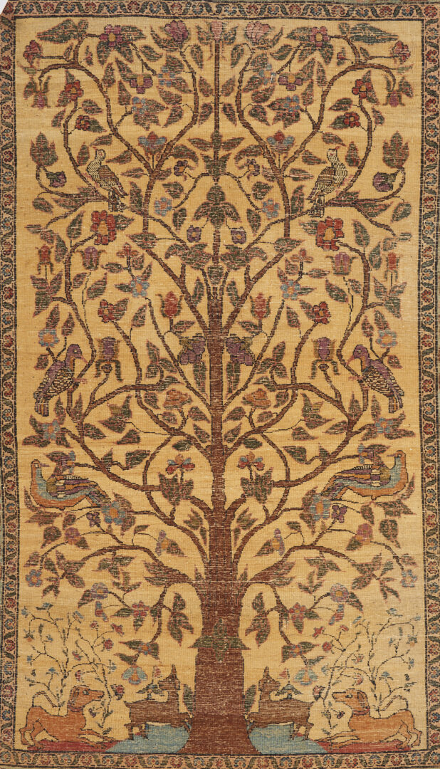 Lot 297: Persian Pictorial Tree of Life Rug