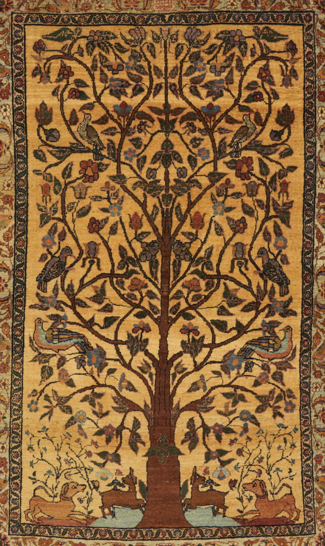 Lot 297: Persian Pictorial Tree of Life Rug