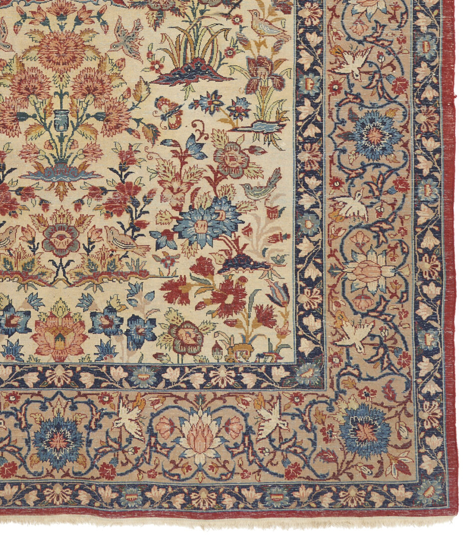 Lot 301: Antique Iranian Isfahan Area Rug