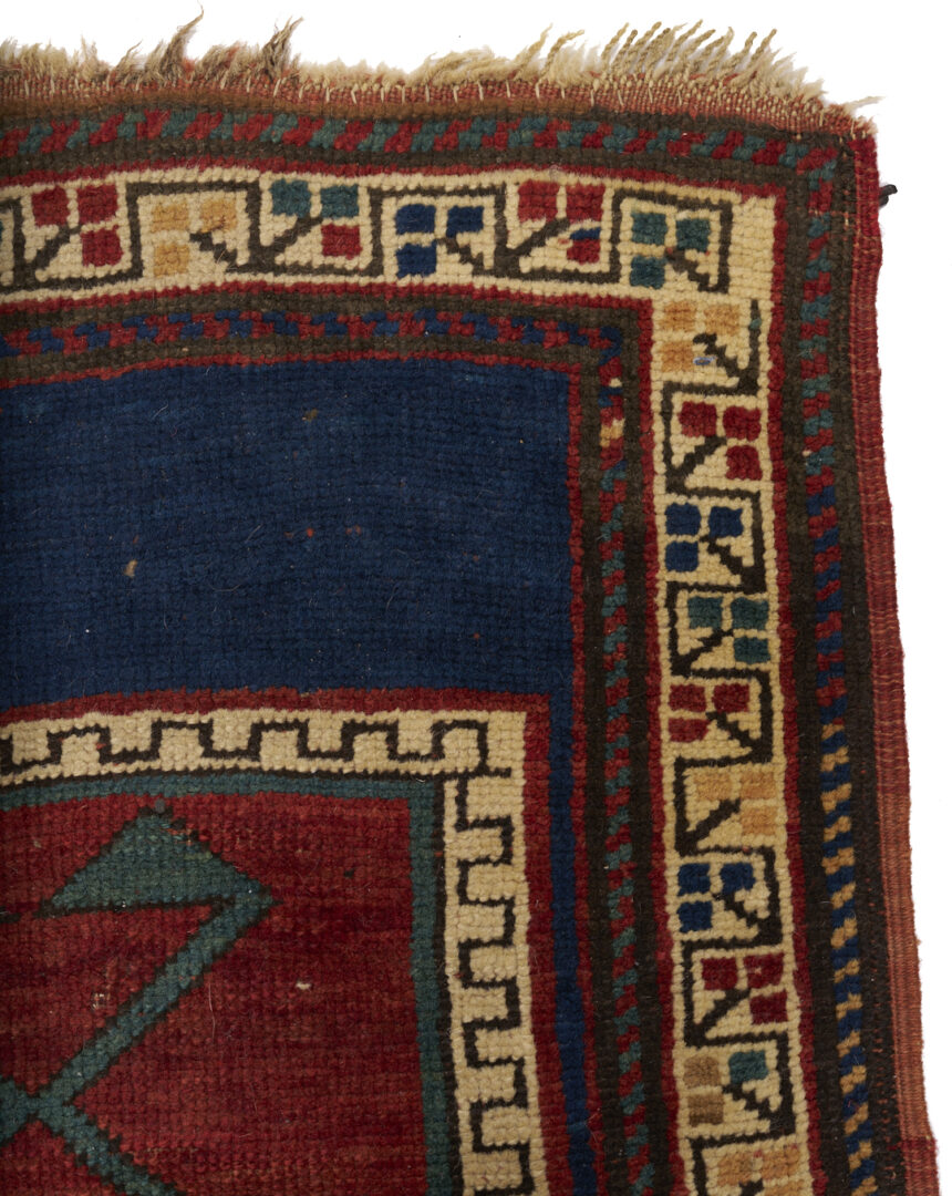 Lot 307: Caucasian Kazak Rug & Southwest Persian Bag