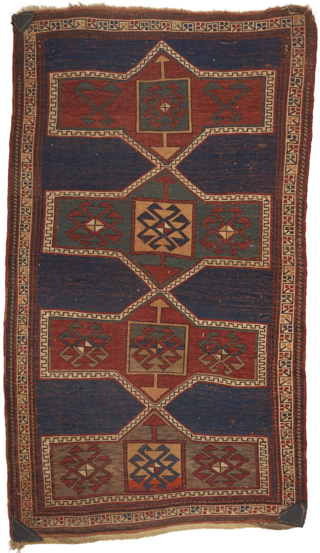 Lot 307: Caucasian Kazak Rug & Southwest Persian Bag