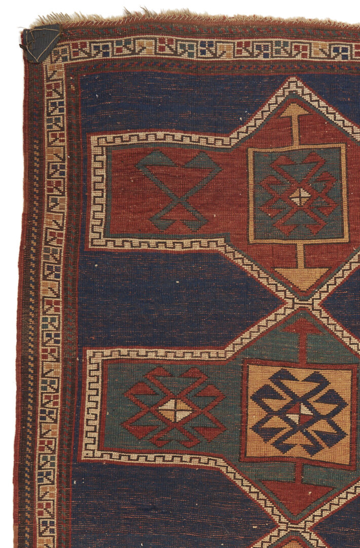 Lot 307: Caucasian Kazak Rug & Southwest Persian Bag