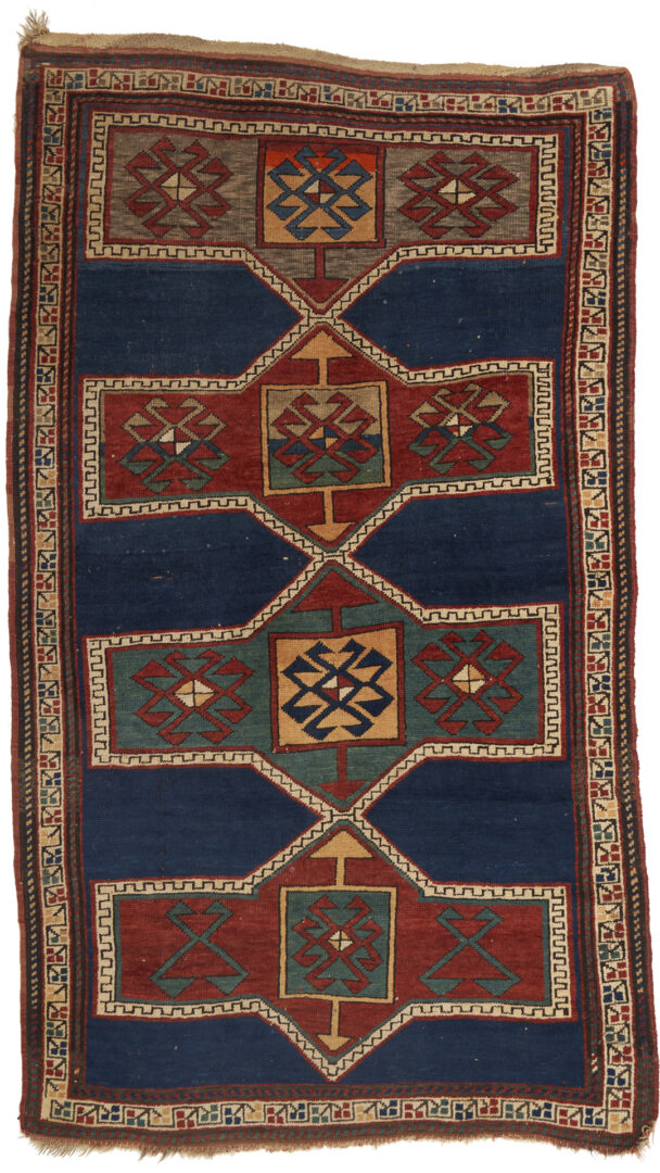 Lot 307: Caucasian Kazak Rug & Southwest Persian Bag