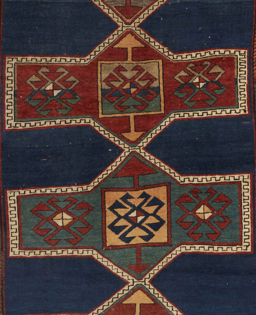 Lot 307: Caucasian Kazak Rug & Southwest Persian Bag