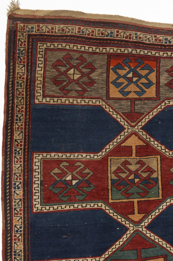 Lot 307: Caucasian Kazak Rug & Southwest Persian Bag