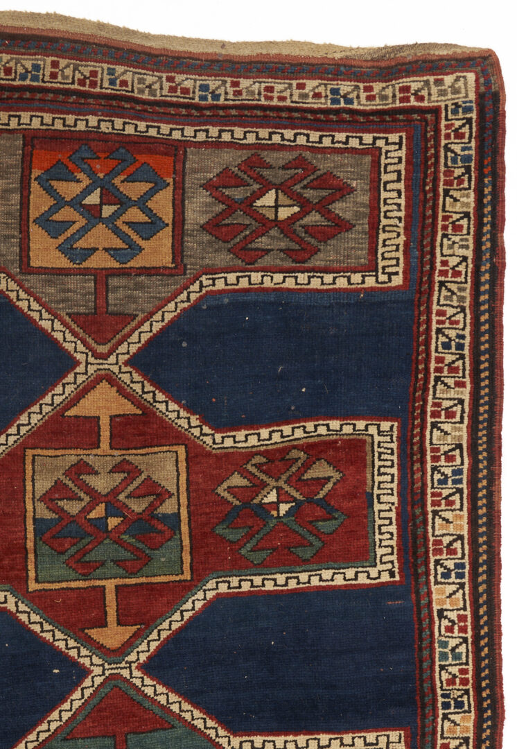 Lot 307: Caucasian Kazak Rug & Southwest Persian Bag