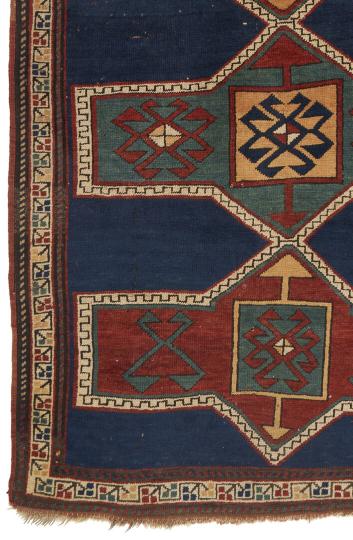 Lot 307: Caucasian Kazak Rug & Southwest Persian Bag