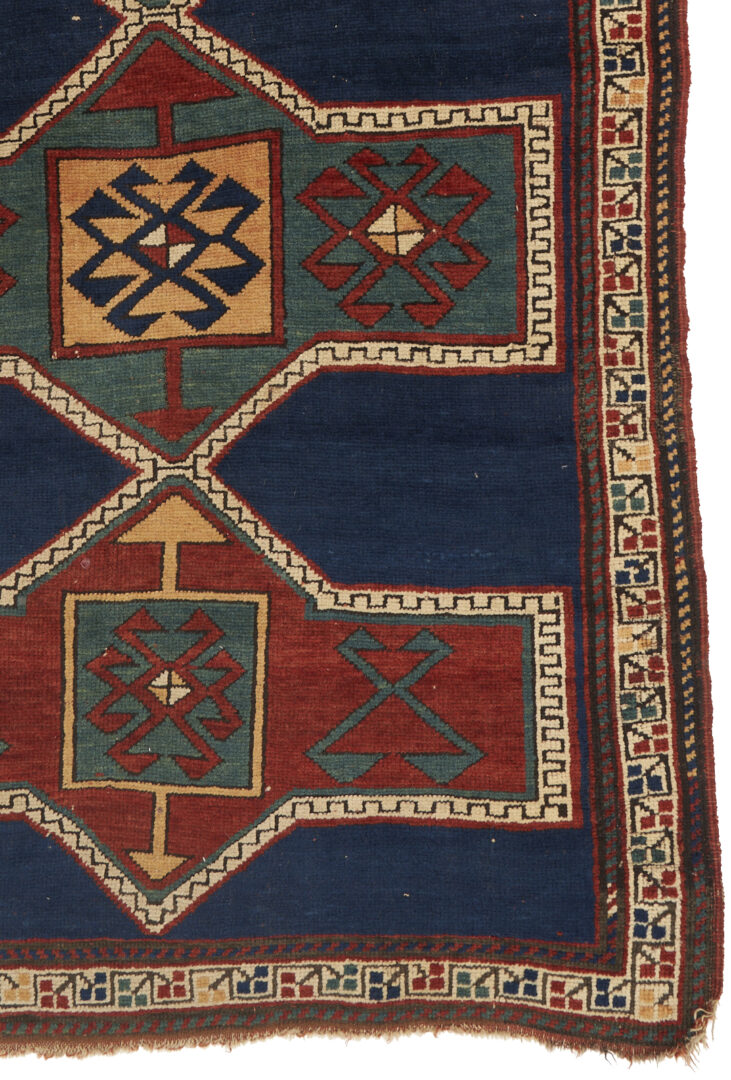 Lot 307: Caucasian Kazak Rug & Southwest Persian Bag