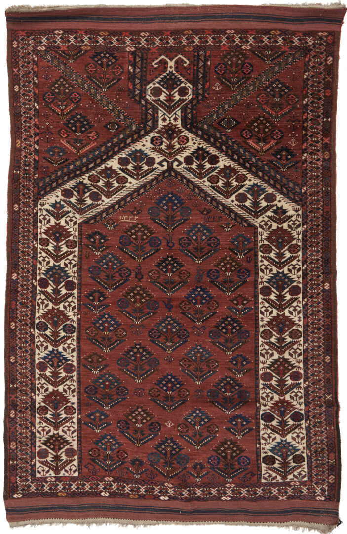 Lot 309: Antique Ersari Turkmen Prayer Rug, Dated