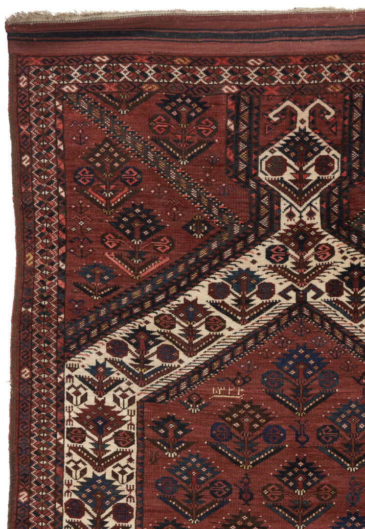 Lot 309: Antique Ersari Turkmen Prayer Rug, Dated