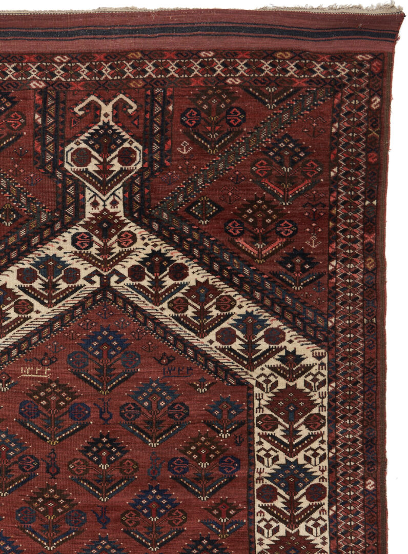 Lot 309: Antique Ersari Turkmen Prayer Rug, Dated