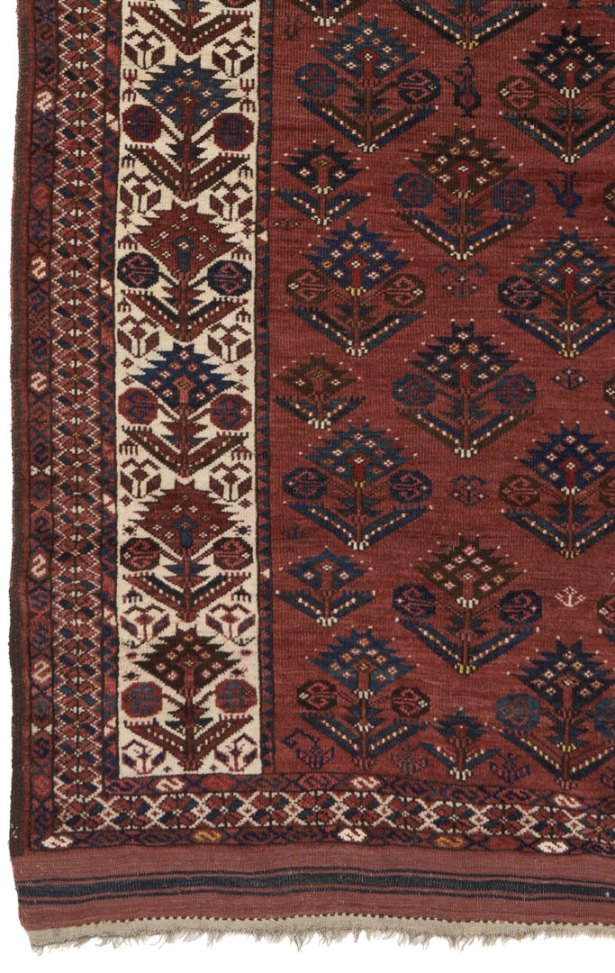 Lot 309: Antique Ersari Turkmen Prayer Rug, Dated