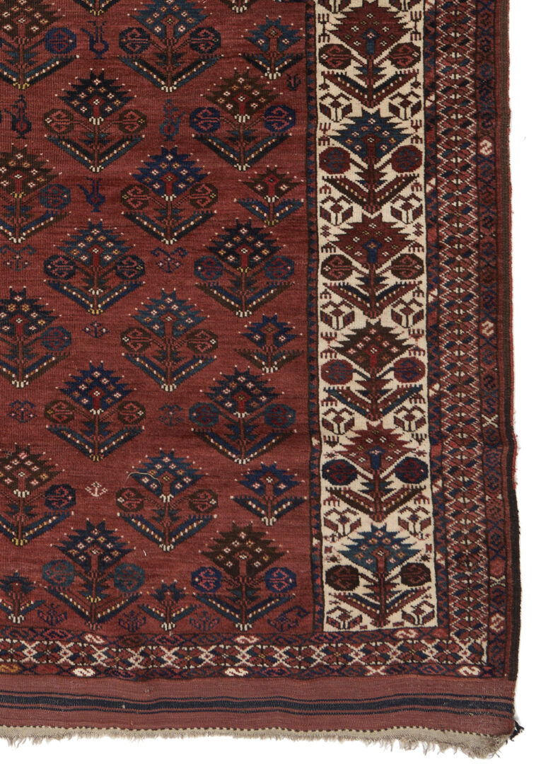 Lot 309: Antique Ersari Turkmen Prayer Rug, Dated