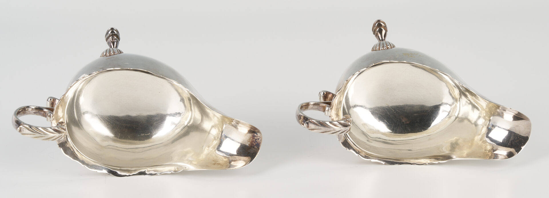 Lot 317: Pair 18th Century George III Sterling Silver Sauce Boats