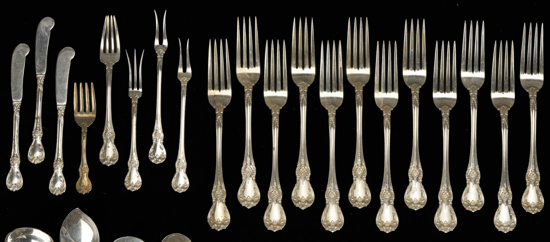 Lot 320: 89 Pcs. Towle Old Master Sterling Silver Flatware