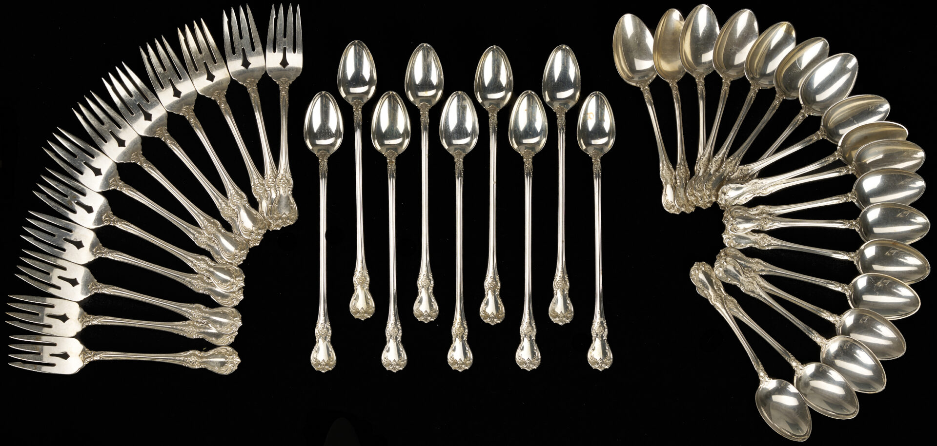 Lot 320: 89 Pcs. Towle Old Master Sterling Silver Flatware