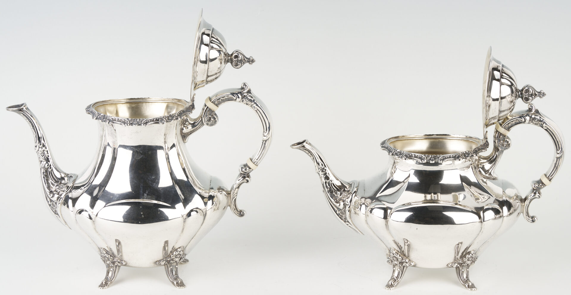 Lot 322: Reed & Barton Sterling Tea Set and Tray; plus Danish Creamer