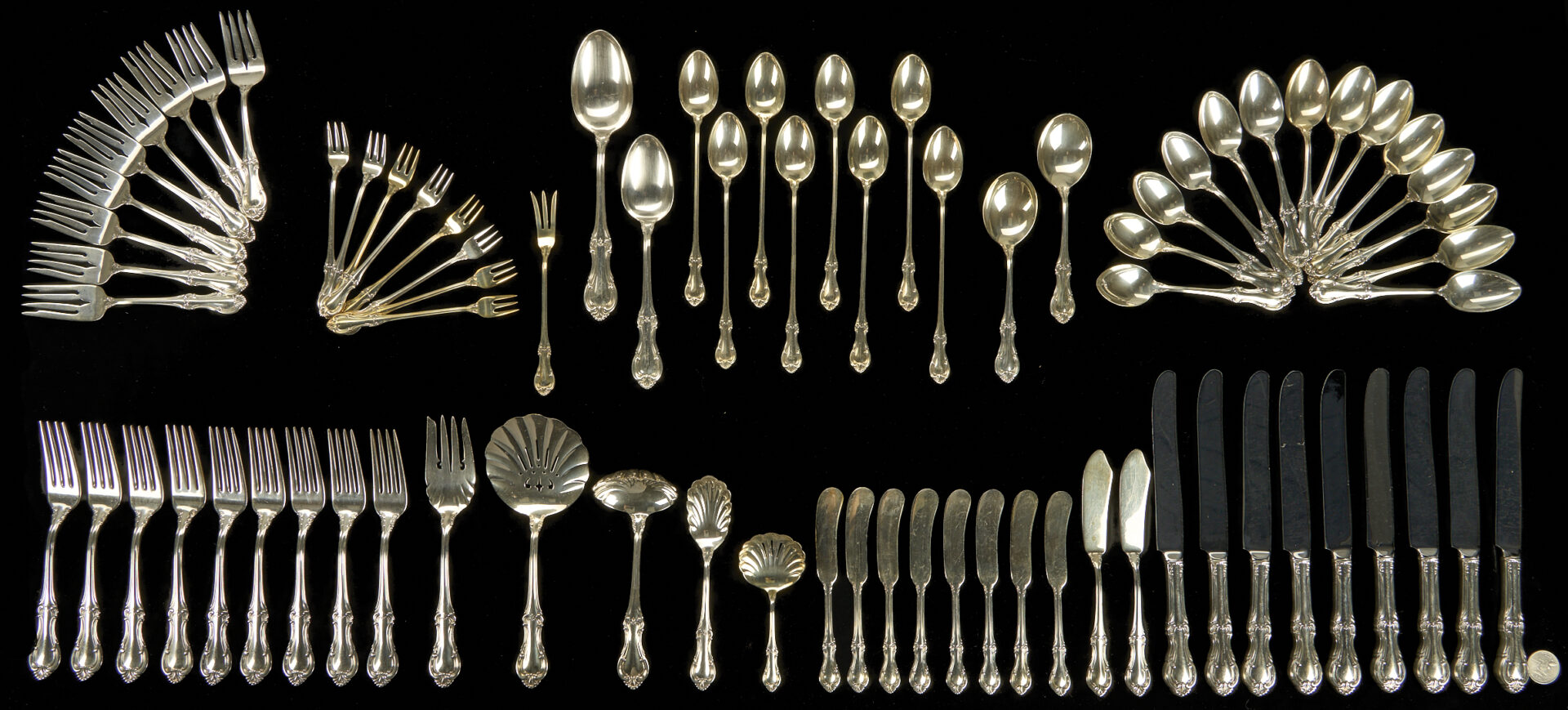 Lot 324: 77 Pcs. International Sterling Flatware, Joan of Arc