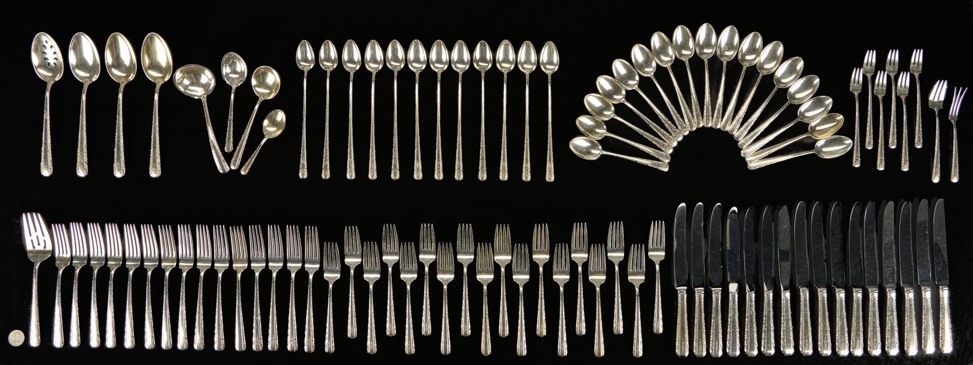 Lot 326: 96 Pcs. Towle Sterling Silver Flatware, Candlelight Pattern