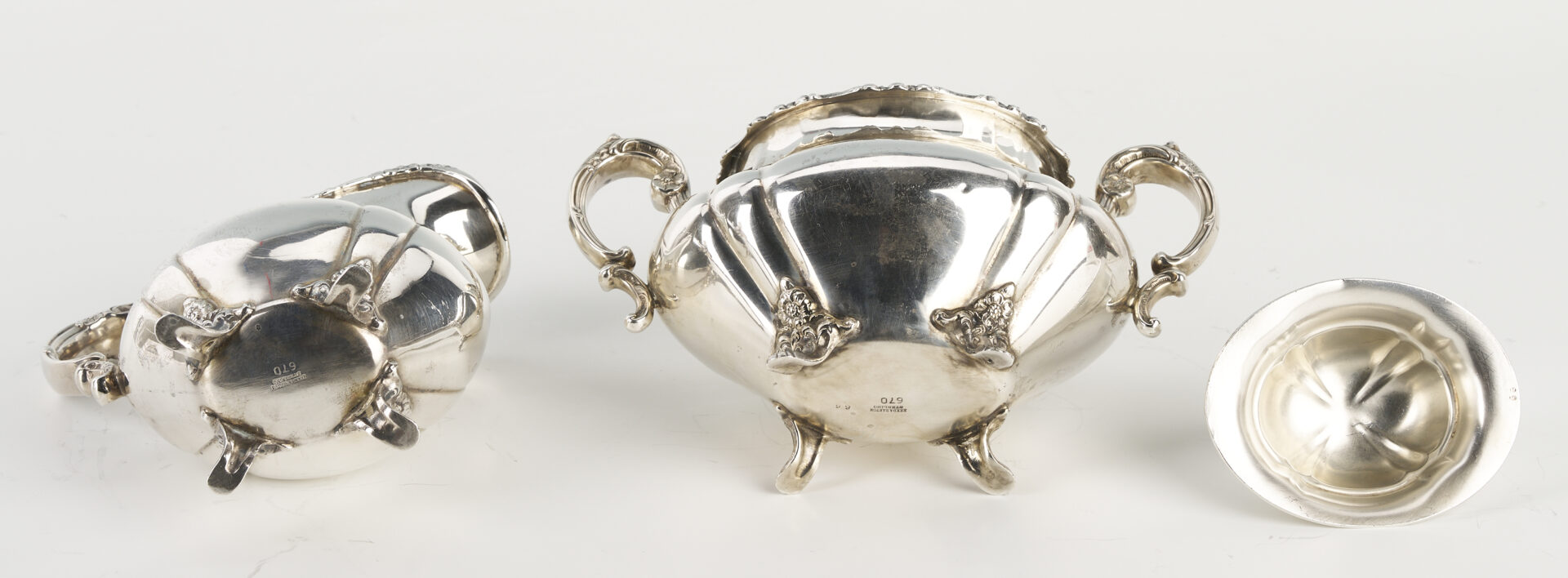 Lot 327: 4 Pc. Reed & Barton Sterling Georgian Rose Tea Service