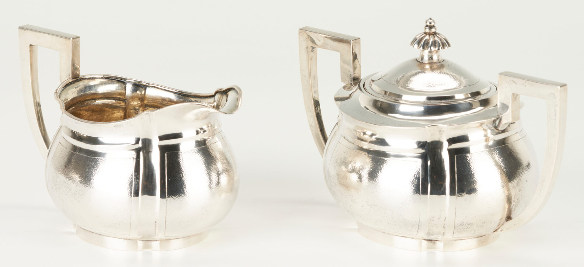 Lot 32: Chinese Export Silver 3 pc. Tea Set, Hung Chong