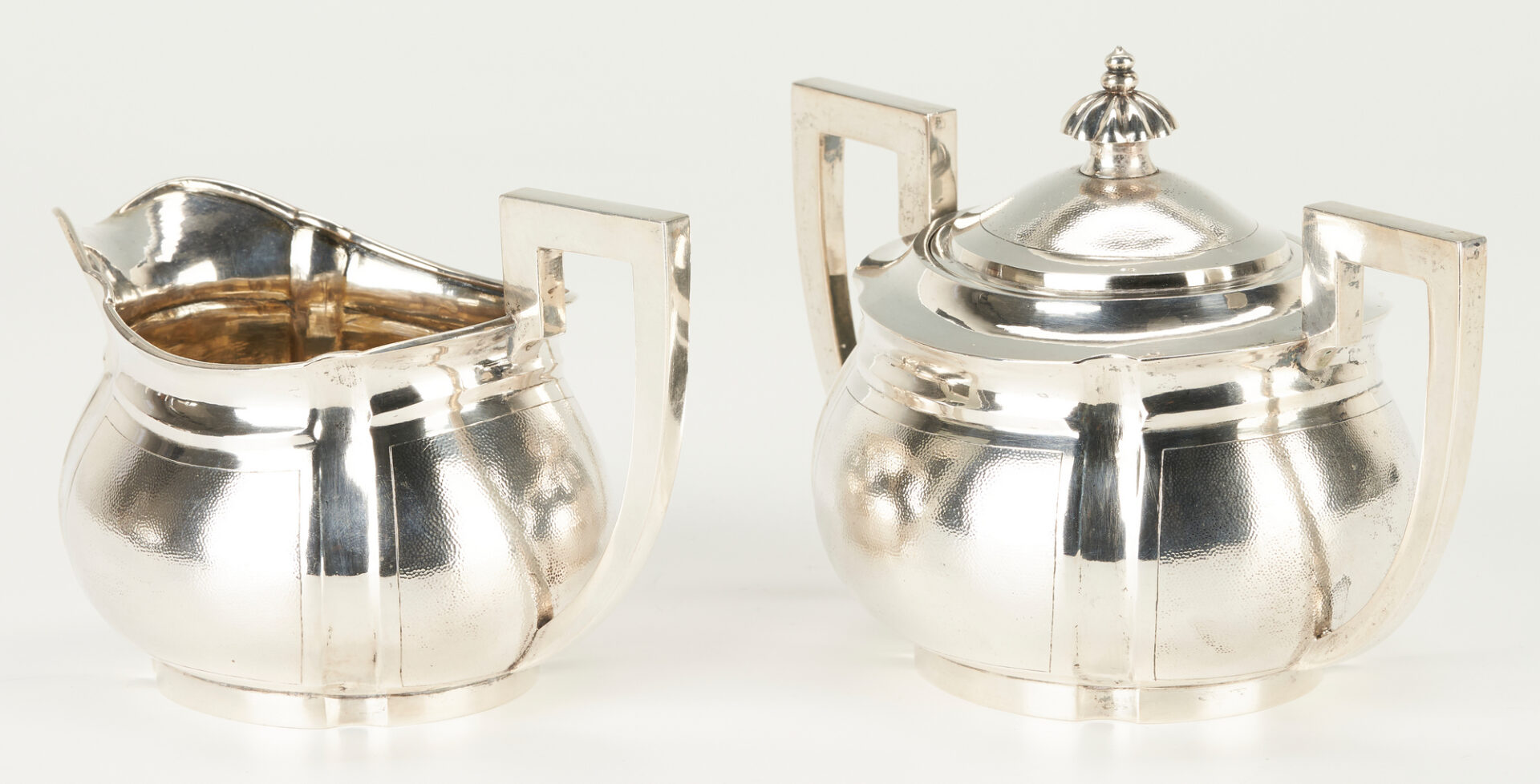 Lot 32: Chinese Export Silver 3 pc. Tea Set, Hung Chong