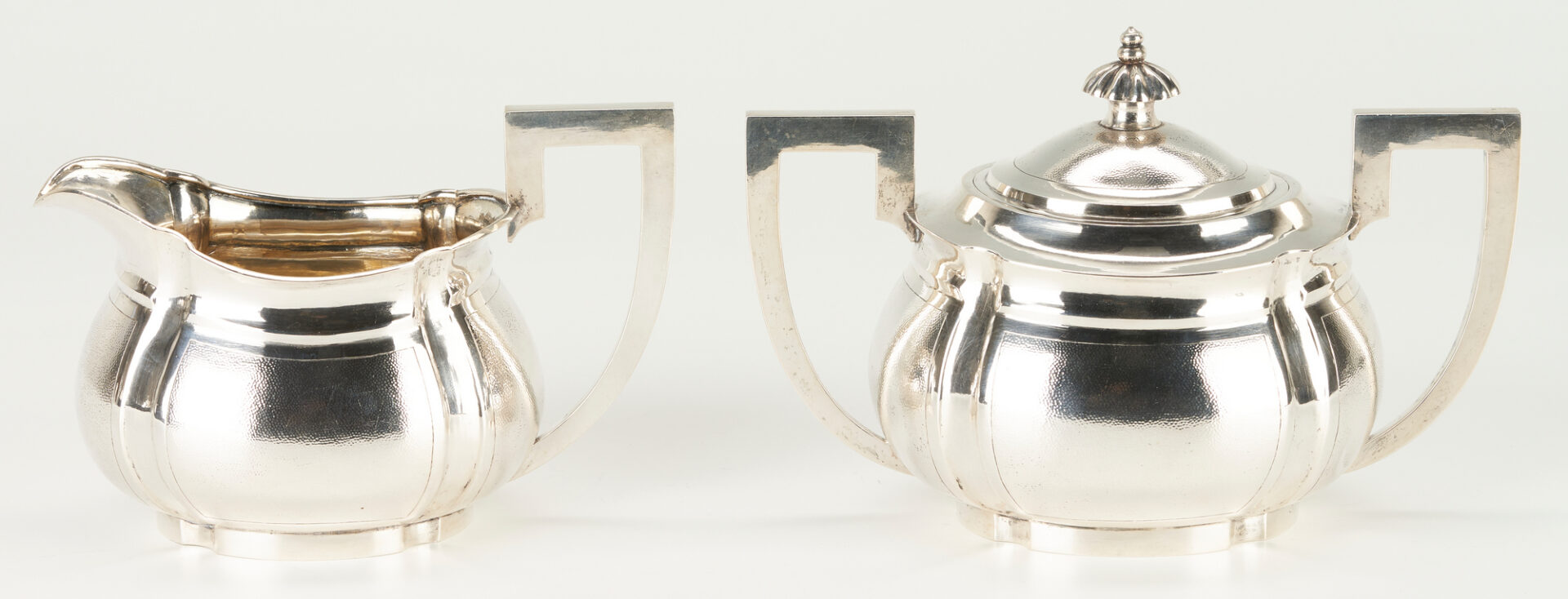 Lot 32: Chinese Export Silver 3 pc. Tea Set, Hung Chong