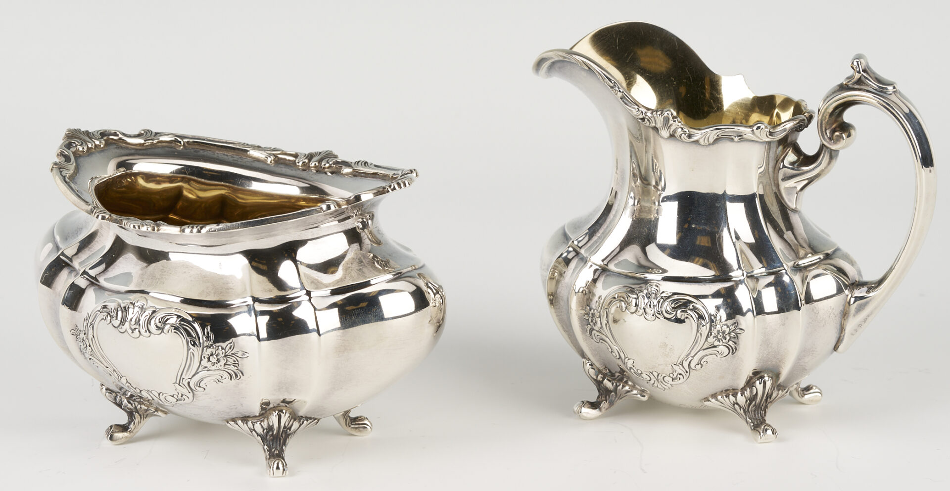 Lot 332: Reed & Barton 4-Pc. Sterling Tea Set, Hampton Court Shield