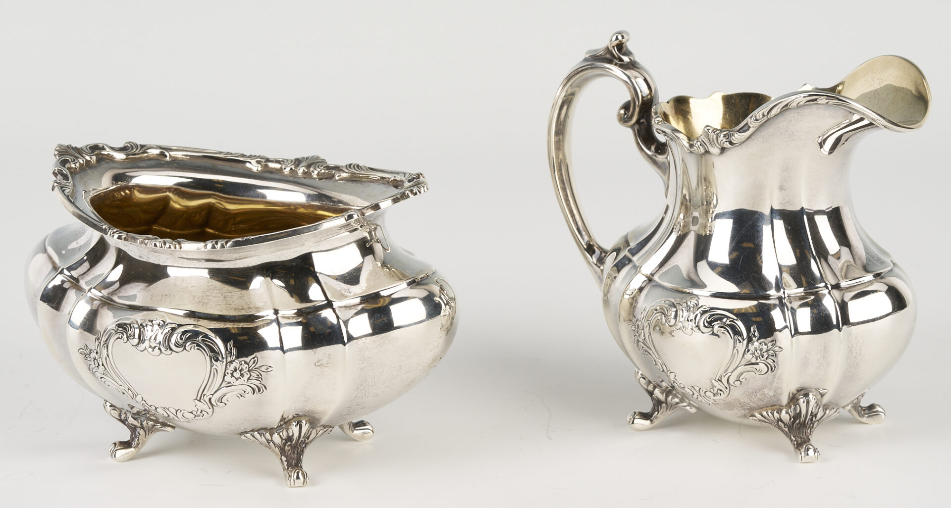 Lot 332: Reed & Barton 4-Pc. Sterling Tea Set, Hampton Court Shield