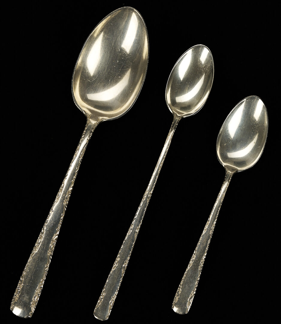 Lot 334: 52 Pcs. Gorham Camellia Sterling Flatware, Service for 8